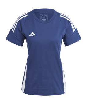adidas Tiro 24 T-Shirt Damen Blau Weiss - blau