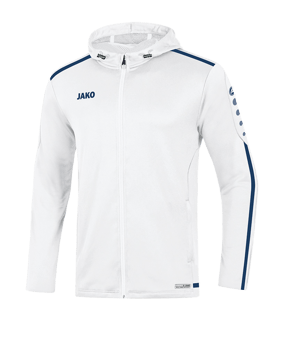 JAKO Striker 2.0 Kapuzenjacke Weiss Blau F90 - weiss