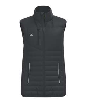 Erima CMPT Puffer Weste Damen Schwarz - schwarz