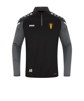 JAKO Performance Ziptop Schwarz Grau F804