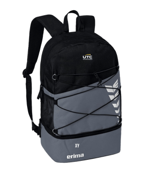 Erima Six Wings Rucksack mit Bodenfach Grau Schwarz