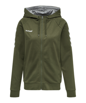 Hummel Cotton Kapuzenjacke Damen Grün F6084 - gruen