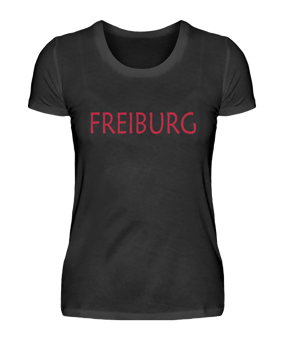 Damen T-Shirt "Freiburg" Schwarz - schwarz