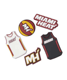 Crocs Nba Miami Heat Jibbitz 5Er Pack Pin Pin Schwarz - schwarz