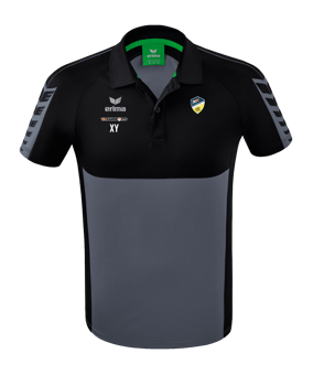Erima Six Wings Poloshirt Grau Schwarz