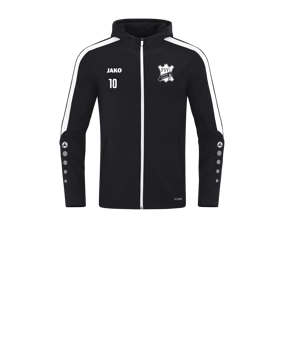 JAKO Power Kapuzenjacke Kids Schwarz Weiss F800