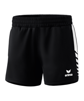 Erima Six Wings Worker Short Damen Schwarz Weiss - schwarz