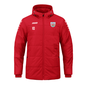 JAKO Team Coach Kapuzenjacke Rot F100