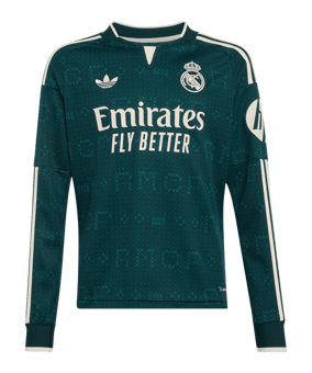 adidas Real Madrid Trikot Langarm Away 2026/2027 Kids Grün