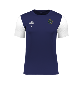 Maillot adidas Estro 19 à manches courtes Bleu Foncé Blanc