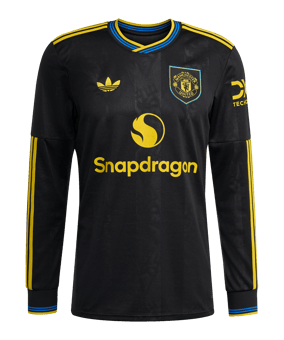 adidas Manchester United Trikot langarm 3rd 2025/2026 Schwarz - schwarz