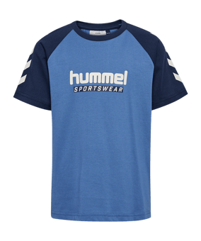 Hummel Logo T-Shirt Kids Blau F7379 - blau