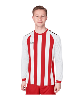 JAKO Inter Trikot langarm Weiss Rot F011 - weiss