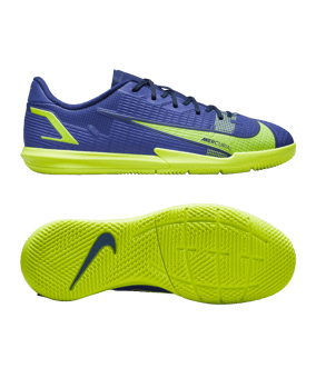 Nike Jr Mercurial Vapor XIV Recharge Academy IC Kids Blau Gelb F474 - lila