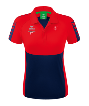 Erima Six Wings Poloshirt Damen Blau Rot