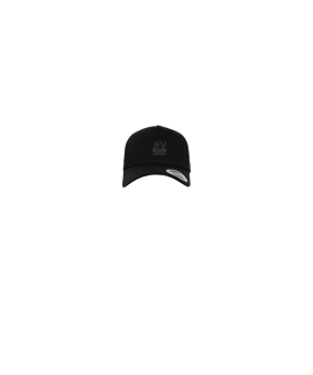 Merch 5 Panel Curved Snapback Cap Schwarz | schriftzug toneintone