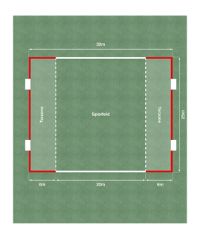 Cawila ACADEMY Spielfeldmarkierung 32x25m | Rot-Weiss | FUNINO Markierungsgurte - rot
