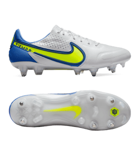 Nike Tiempo Legend IX Recharge Elite SG-Pro AC Grau Gelb Blau F075 - grau