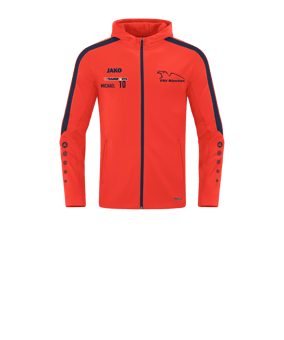 JAKO Power Kapuzenjacke Kids Orange Blau F375