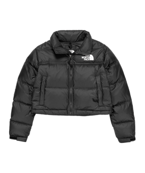 The North Face Nuptse Cropped Jacke Damen Schwarz - schwarz