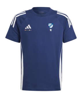 adidas Tiro 24 Baumwoll T-Shirt Kids Blau Weiss