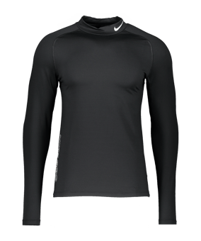 Nike Pro Warm Mock Sweatshirt Zwart Wit F010 - zwart