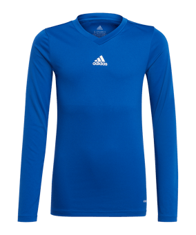 adidas Team Base Top langarm Kids Blau Weiss - blau