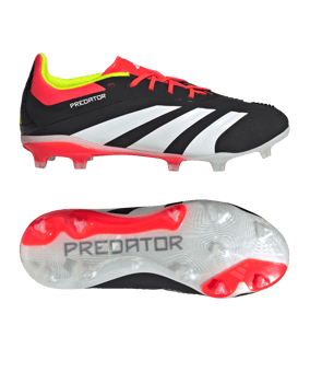 adidas Predator Elite FG Solar Energy Kids Schwarz Weiss Rot - schwarz