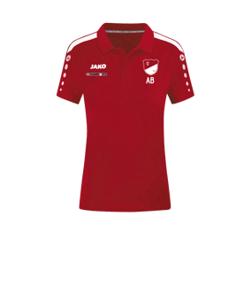 JAKO Power Poloshirt Damen Rot Weiss F100