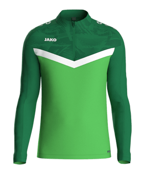 JAKO Iconic HalfZip Sweatshirt Kids Grün F222 - gruen