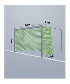 Cawila Tornetz 3,00x2,00m | Tiefe 0,8x1,0m | Maschenweite 10cm | Stärke 4mm | grün - gruen