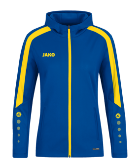 JAKO Power Kapuzenjacke Damen Blau Gelb F404 - blau
