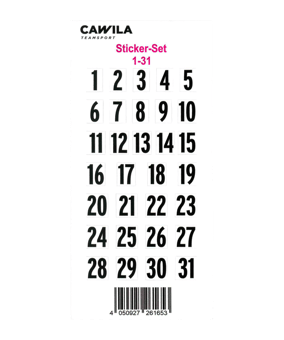 Cawila Sticker-Set Rückennummern 1-31 - mehrfarbig