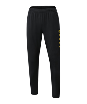 JAKO Premium Trainingshose Damen Schwarz Gelb F33 - schwarz