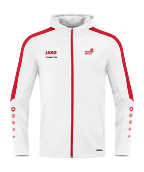 JAKO Power Kapuzenjacke Kids Weiss Rot F004