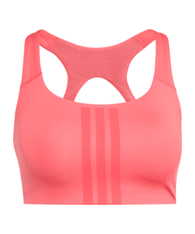 adidas Optimé Workout 3-Stripes Medium Support Sport-BH Damen Rosa
