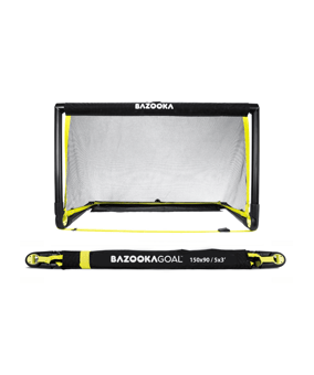 BAZOOKAGOAL Teleskoptor 150x90 cm Schwarz Gelb | Bazooka Tore für Funino Konzept | BGXL1 - schwarz