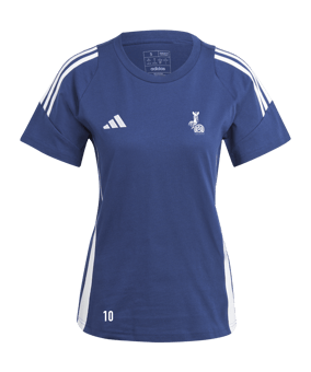 adidas Tiro 24 T-Shirt Damen Blau Weiss Hockey Logo