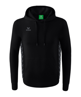 Erima Team Essential Hoody Schwarz Grau - schwarz