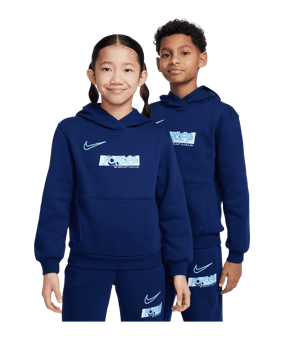 Nike Club Fleece Erling Haaland Hoody Kids Blau F492 - blau