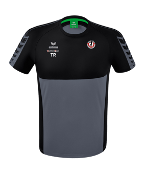 Erima Six Wings T-Shirt Grau Schwarz