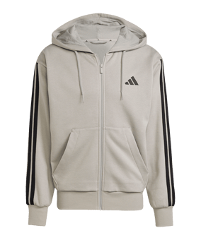 adidas Essentials Three Stripes Fleece Hoody Grau - grau