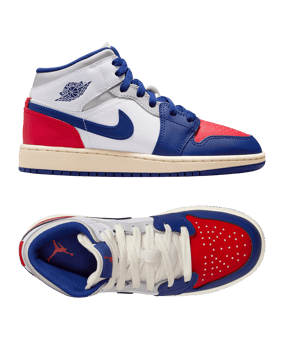Nike Air Jordan 1 Mid Kids Weiß F102 - weiss