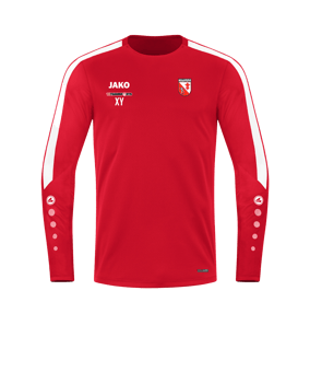 JAKO Power Sweatshirt Rot Weiss F100