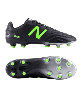 New Balance 442 Pro v2 FG Lime Light Schwarz - schwarz