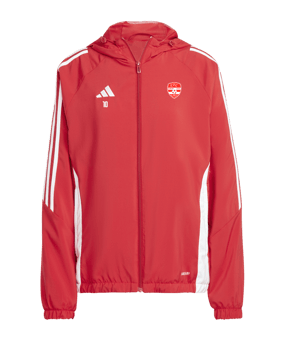 Veste coupe-vent adidas Tiro 24 femmes rouge blanche