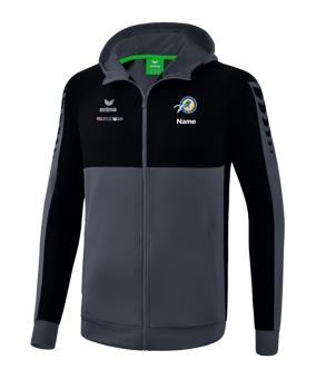 Erima SIX WINGS Kapuzenjacke Grau Schwarz