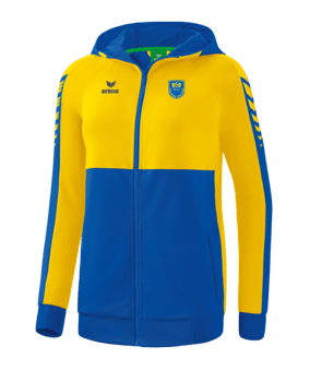 Erima Six Wings Kapuzenjacke Damen Blau Gelb 