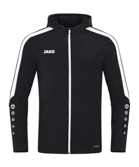 JAKO Power Kapuzenjacke Schwarz Weiss F800 - schwarz