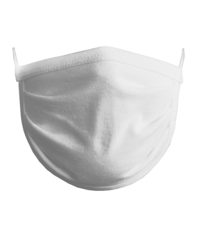 11teamsports Mundmaske blanko 100% Baumwolle White - weiss